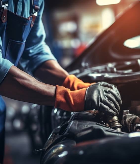 Persona reparando motor